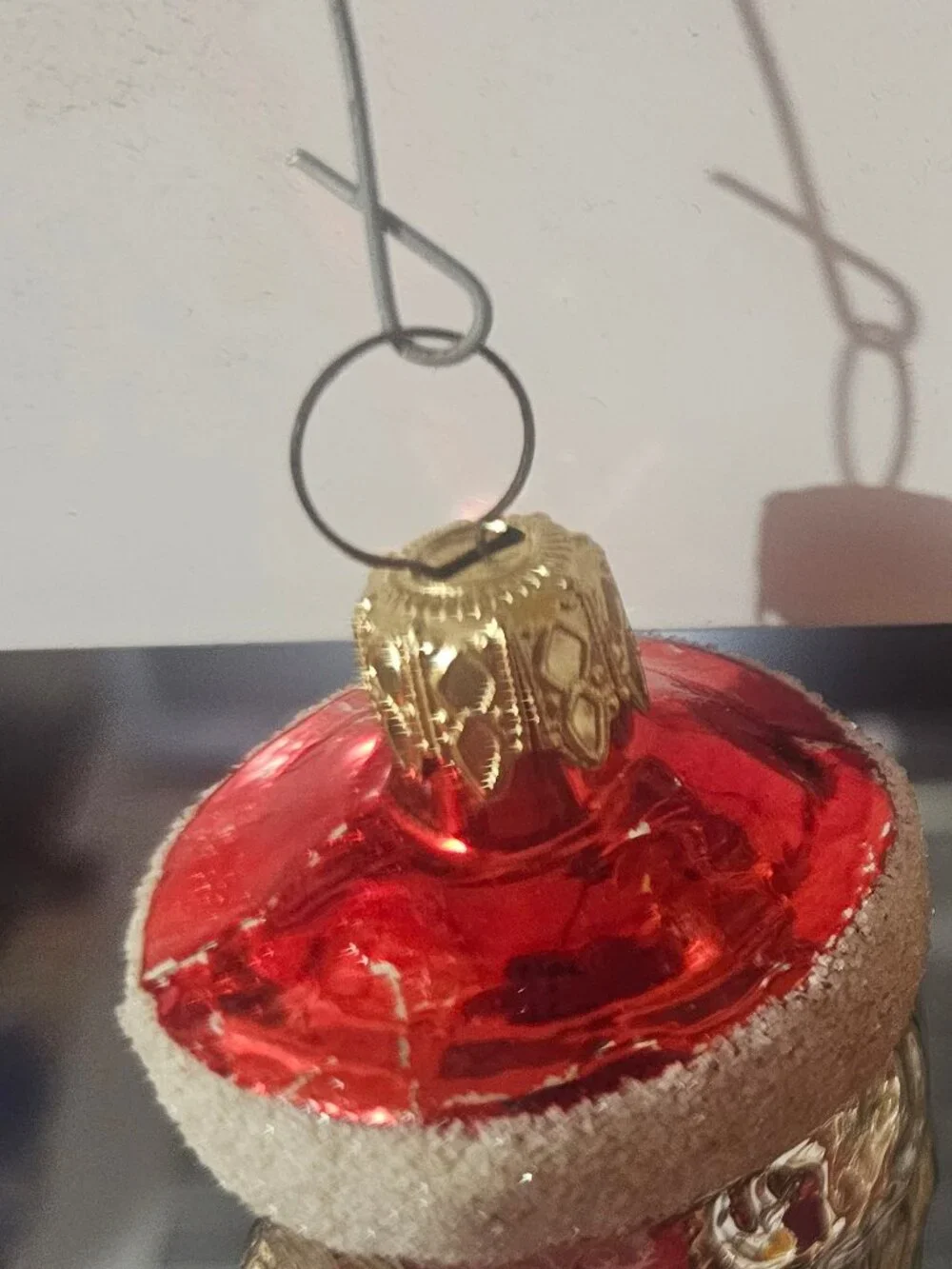 (2) Vintage Mercury Glass Santa Claus Head Ornament ~ Christmas